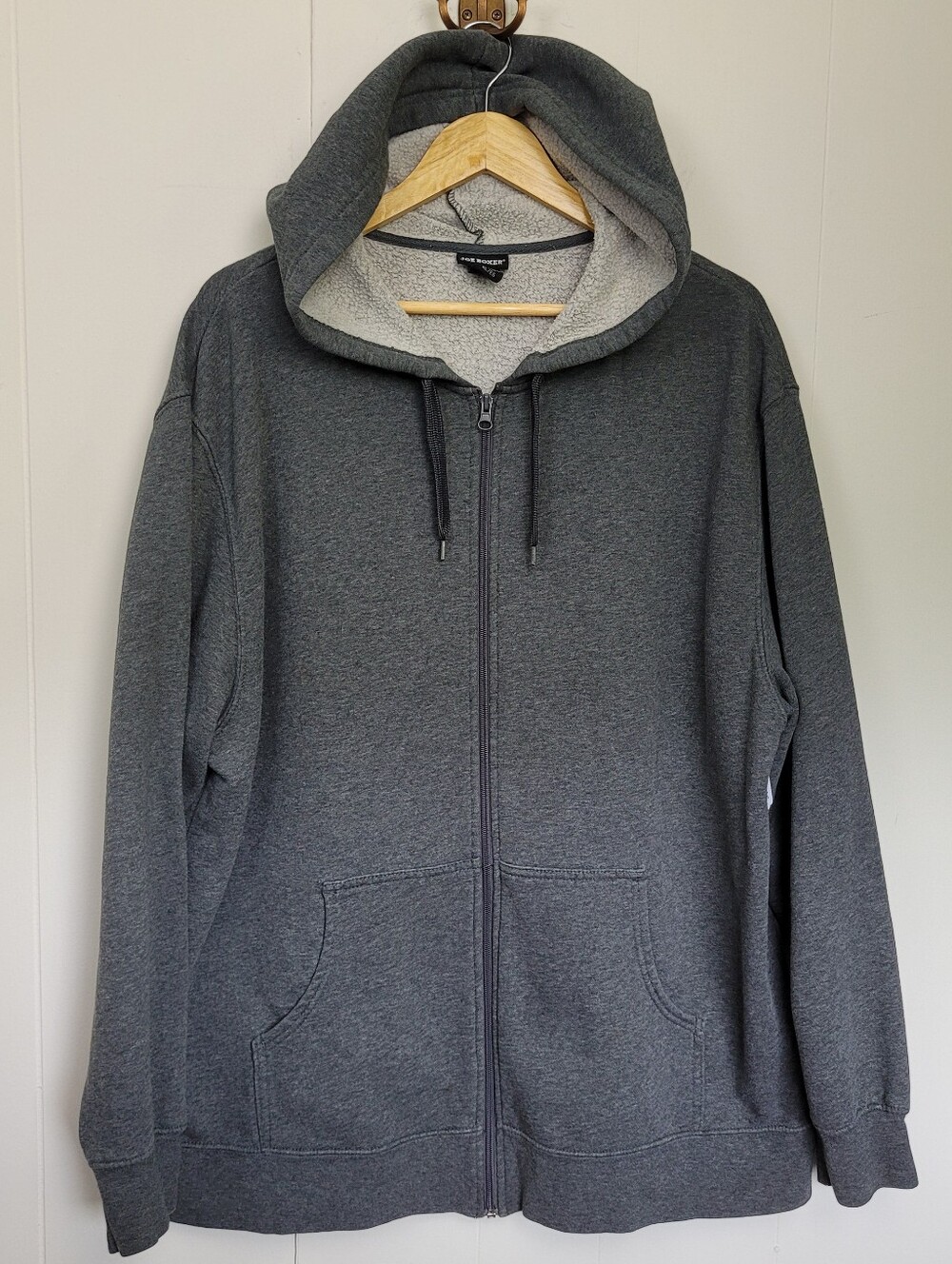 Joe Boxer XL Grey Sherpa-Lined Zip Hoodie
